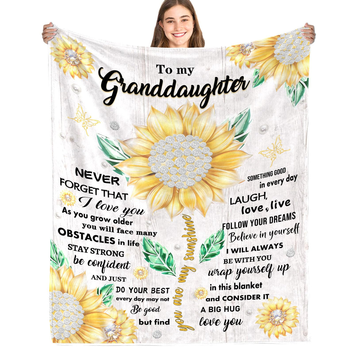 Nvdoxsa Christmas Granddaughter Blanket Gift, Granddaughter Gift From Grandma Grandpa,Gift For Granddaughter Birthday Idea, 50 *
