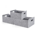Welaxy Storage Baskets Collapsible Felt Storage Bin Foldable Shelf Drawers Organizers Bins Organizie Box With Handles For Kids Toys Pet Toy Books Clothes Makeup Junk Organise (Gray X 3)