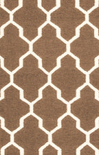 Rizzy Home | Sg2099 | Swing Collection | Wool Area Rug | 8' X 10' | Brown/Off White Trellis