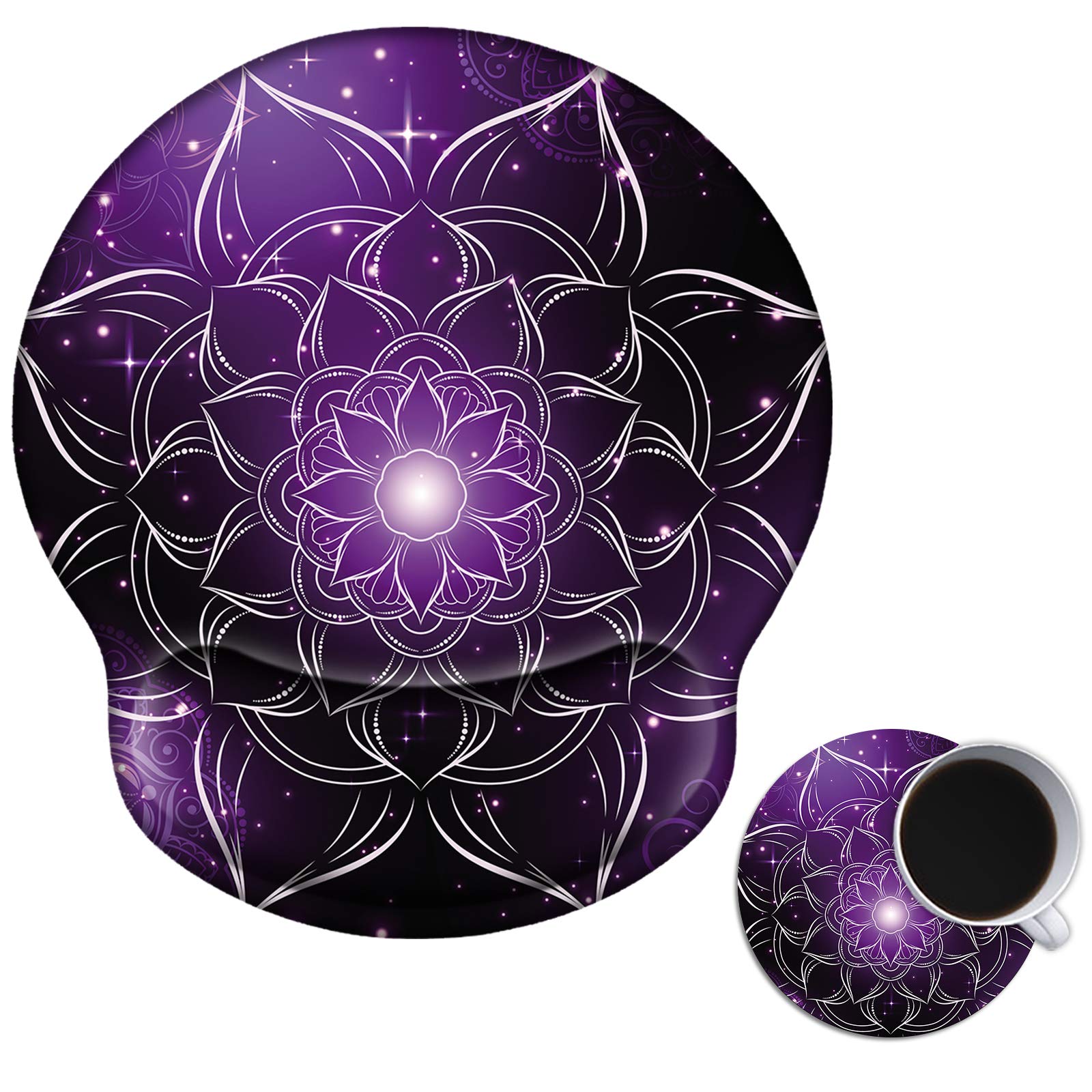 Mouse Pad With Wrist Support Gel, Auox Ergonomic Mouse Pad With Comfortable Wrist Rest, Gaming Mousepad Non-Slip Pu Base For Lap