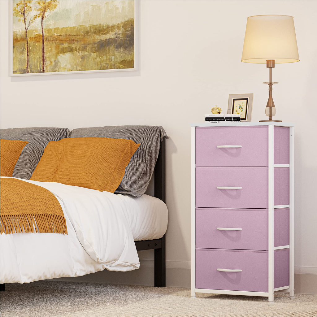 Yitahome Dresser With 4 Drawers - Storage Tower Unit, Fabric Dresser For Bedroom, Living Room, Closets - Sturdy Steel Frame, Wooden Top & Easy Pull Fabric Bins