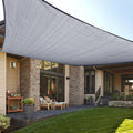 LOVE STORY 10 x 13 Rectangle Silver Grey Sun Shade Sail Canopy UV Block Cover for Outdoor Patio Garden Backyard