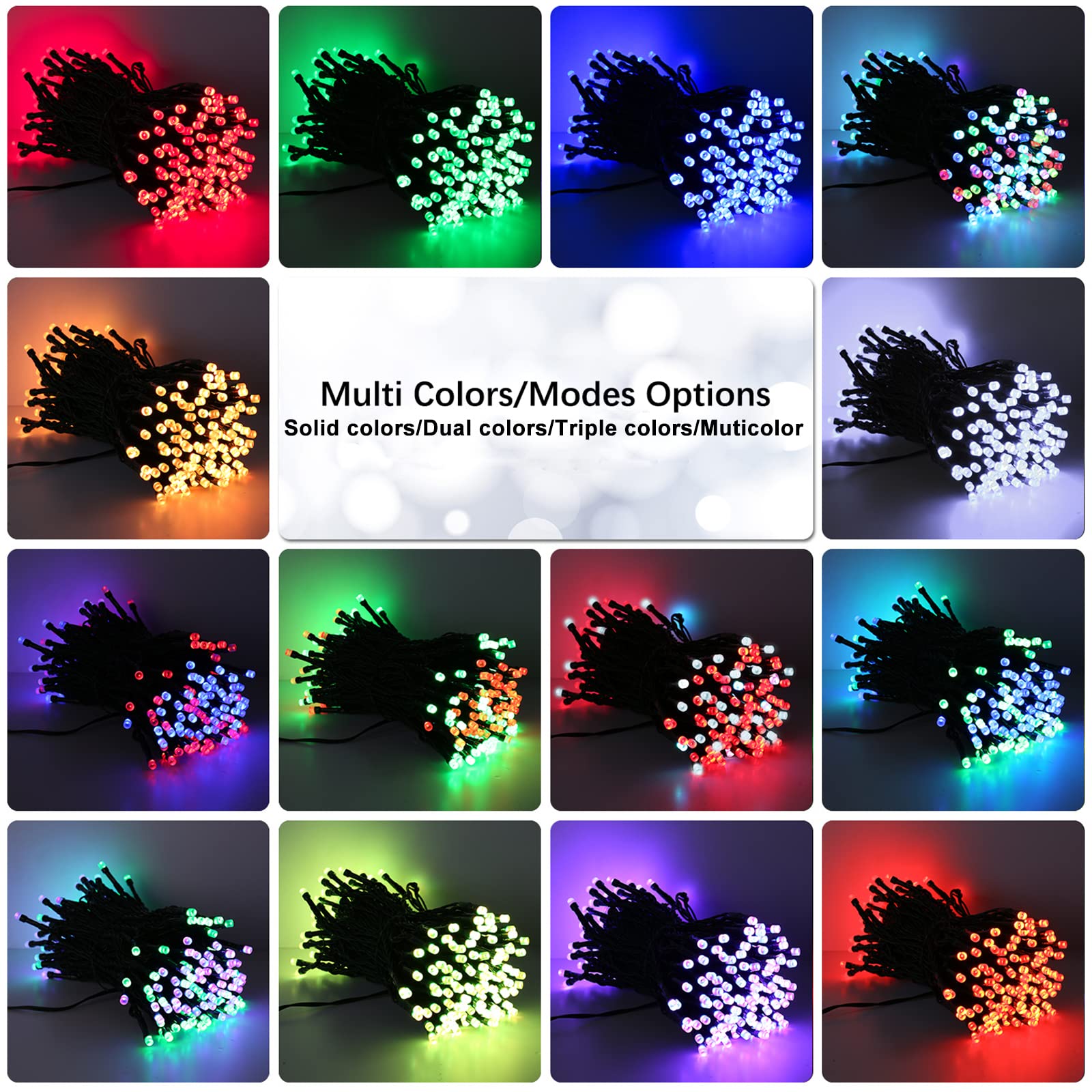 Brizled Color Changing String Lights 98Ft 300 Led Rgb Christmas Lights Dimmable Multifunctional Christmas Lights With Remote For