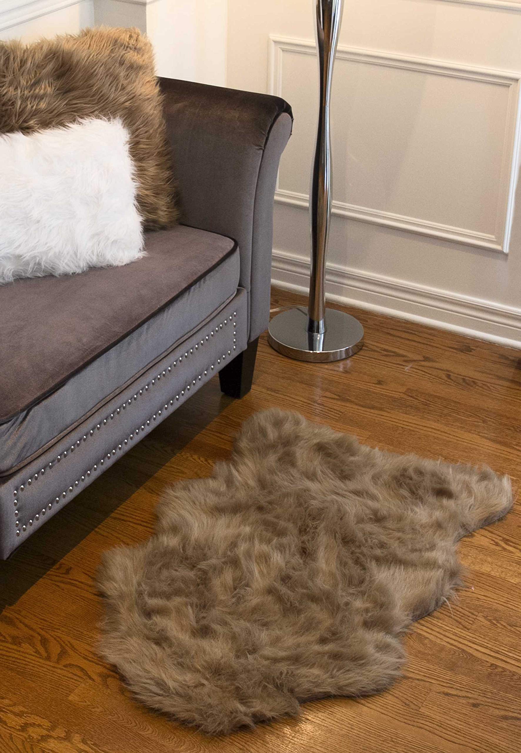 HomeRoots 24' X 36' X 1.5' Tan Sheepskin - Area Rug 2 feet X 3 feet 6000317164