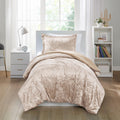 Comfort Spaces Luxe Twin Comforter Set Velvet Comforters for Twin Size Bed, Microfiber Reverse, Juliette, All Season Velvet Bedd