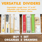 Spaceaid Bamboo Drawer Dividers With Inserts And Labels, Kitchen Adjustable Drawer Organizers, Expandable Organization For Home,