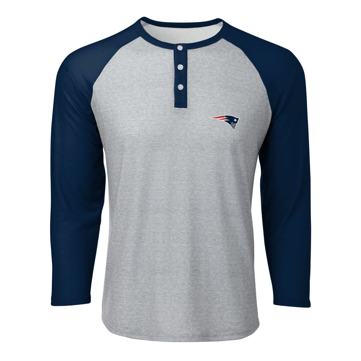 Foco Mens Nfl Team Logo Long Sleeve Henley Shirt, Gray Team Logo, Small Us