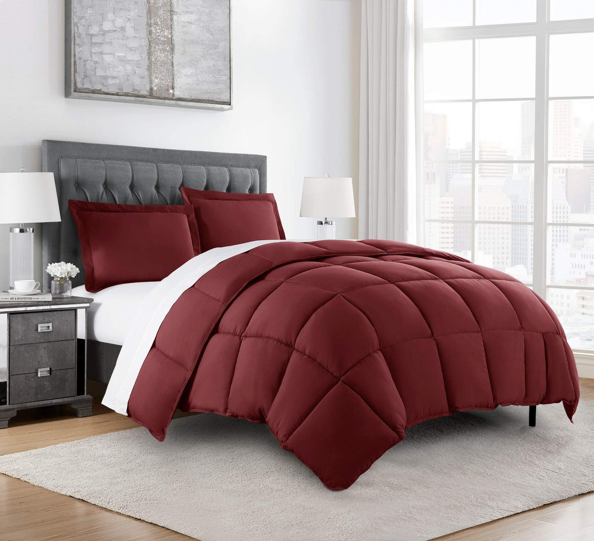 Chezmoi Collection 3-Piece Down Alternative Comforter Set - Lightweight All Seasons Luxurious Brushed Microfiber Comforter (Over