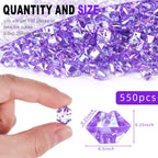 Domestar 550Pcs Bright Purple Vase Fillers, Acrylic Fake Crushed Ice Rocks Fish Tank Vase Centerpiece Party Table Scatter Props
