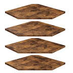 Homode Corner Shelf Wall Mount, Set Of 4 Floating Corner Shelves With Cord Hole For Cable Box, Wood Corner Hanging Shelves For Bathroom Bedroom Kitchen, Rustic Brown