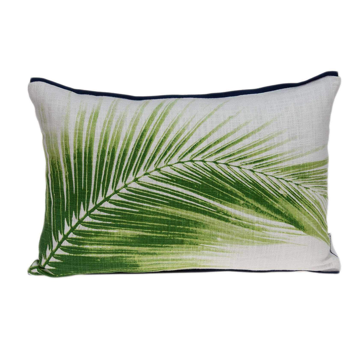 HomeRoots 100% Cotton Parkland Collection Areca Tropical Green Pillow Cover with Down Insert