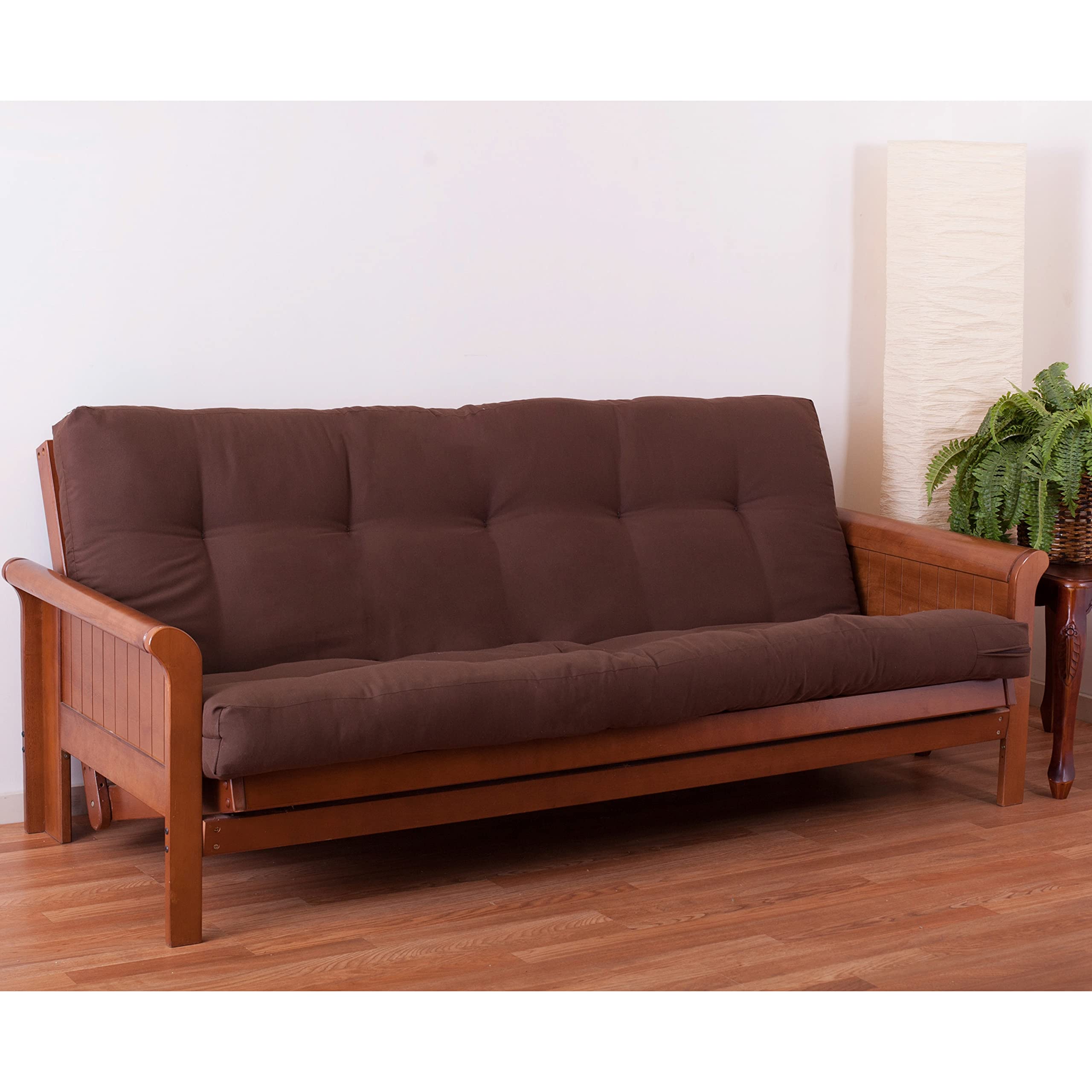 Blazing Needles Renewal 6' Twill Futon Mattress, Queen, Chocolate