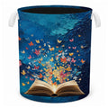 Billaion Book Lovers Gifts Laundry Basket, Butterfly Bookish Decor Laundry Hamper Waterproof Collapsible Clothes Storage Bin Org