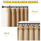 Nicetown Thick Faux Linen Room Darkening Curtains 90 Inches Long, Pinch Pleated Faux Linen Curtains Thermal Insulated Window Tre