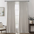 Natural Melange Taupe 120 Inch Extra Long Curtains for Living Room 2 Panels Set, Memory Trained Pinch Pleated Blackout Window Dr