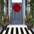 Collive Black and White Outdoor Striped Rug 27.5x 43, Washable Layered Door Mats Outdoor,Farmhouse Front Porch Rug Decor,Cotton 