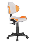 Jjs Home Office Low Back Computer Executive Chair, Ergonomic Mesh Chair With Extra Large Base And Pads, Grey/Orange