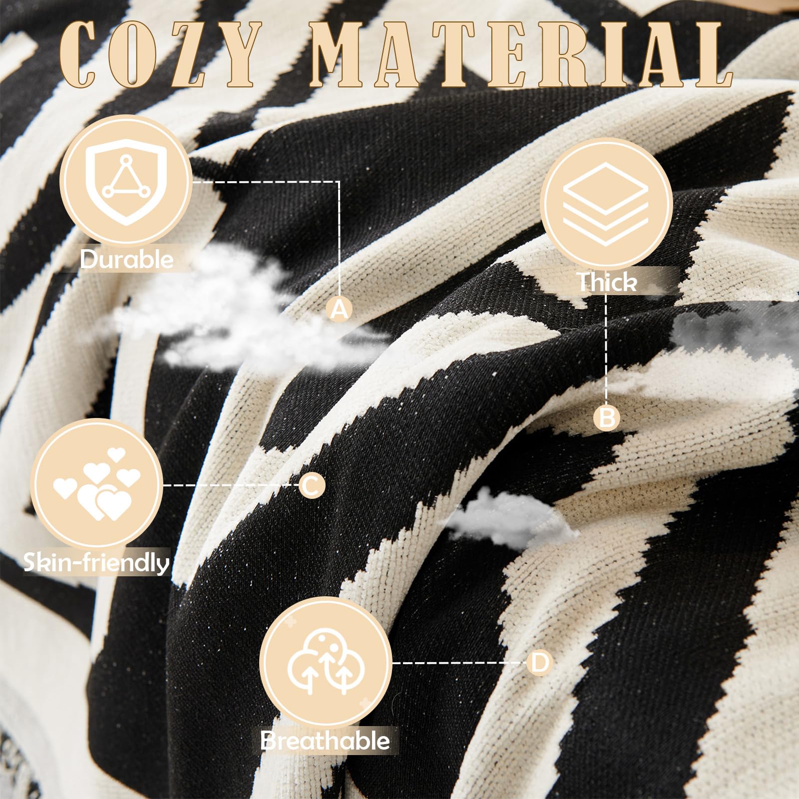 Handontime Boho Sofa Covers For Dogs Black Couch Sofa Covers For 3 Cushion Couch Sofa Beige Chenille Sofa Slipcover Couch Covers For Sectional L Shaped Couch Pets Protector Furniture Covers, 91' X150'