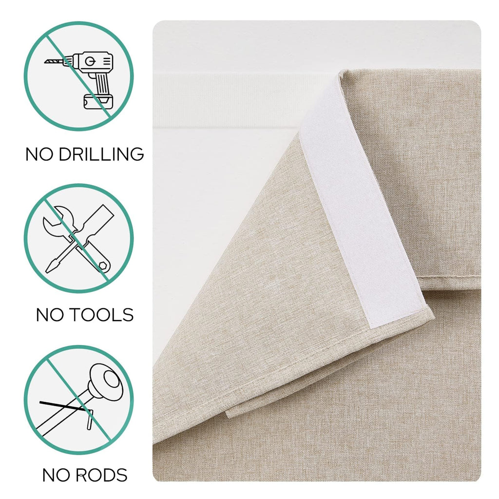 Homeideas Linen Sidelight Curtains For Front Door, Side Door Window Curtains, Front Door Curtains For Small Window, Thermal Insu
