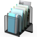 Inclined 5Section Desk File Organizer, Vertical File Folder Holder File Sorter File Organizer for Desk Desktop Organization for