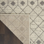 Nourison Grafix Moroccan Ivory/Grey 6' X 9' Area Rug, Easy Cleaning, Non Shedding, Bed Room, Living Room, Dining Room, Kitchen (