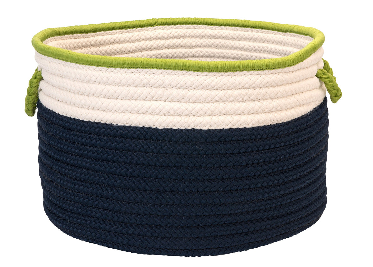 In The Band Storage Bins, 14 By 10-Inch, Navy/Bright Green
