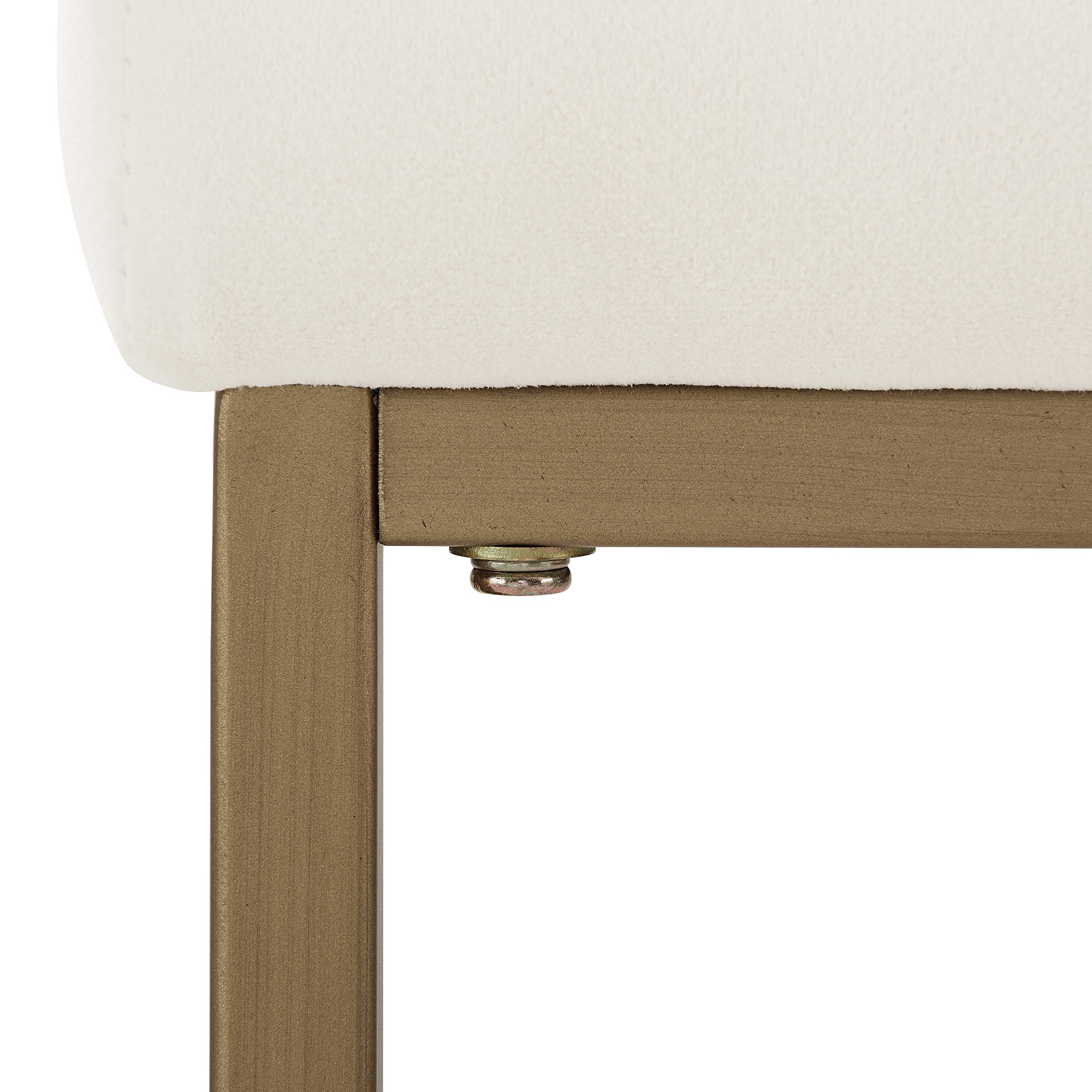 Crosley Furniture Harlowe Upholstered Seat Bar Stools Set of 2, Crème and Gold
