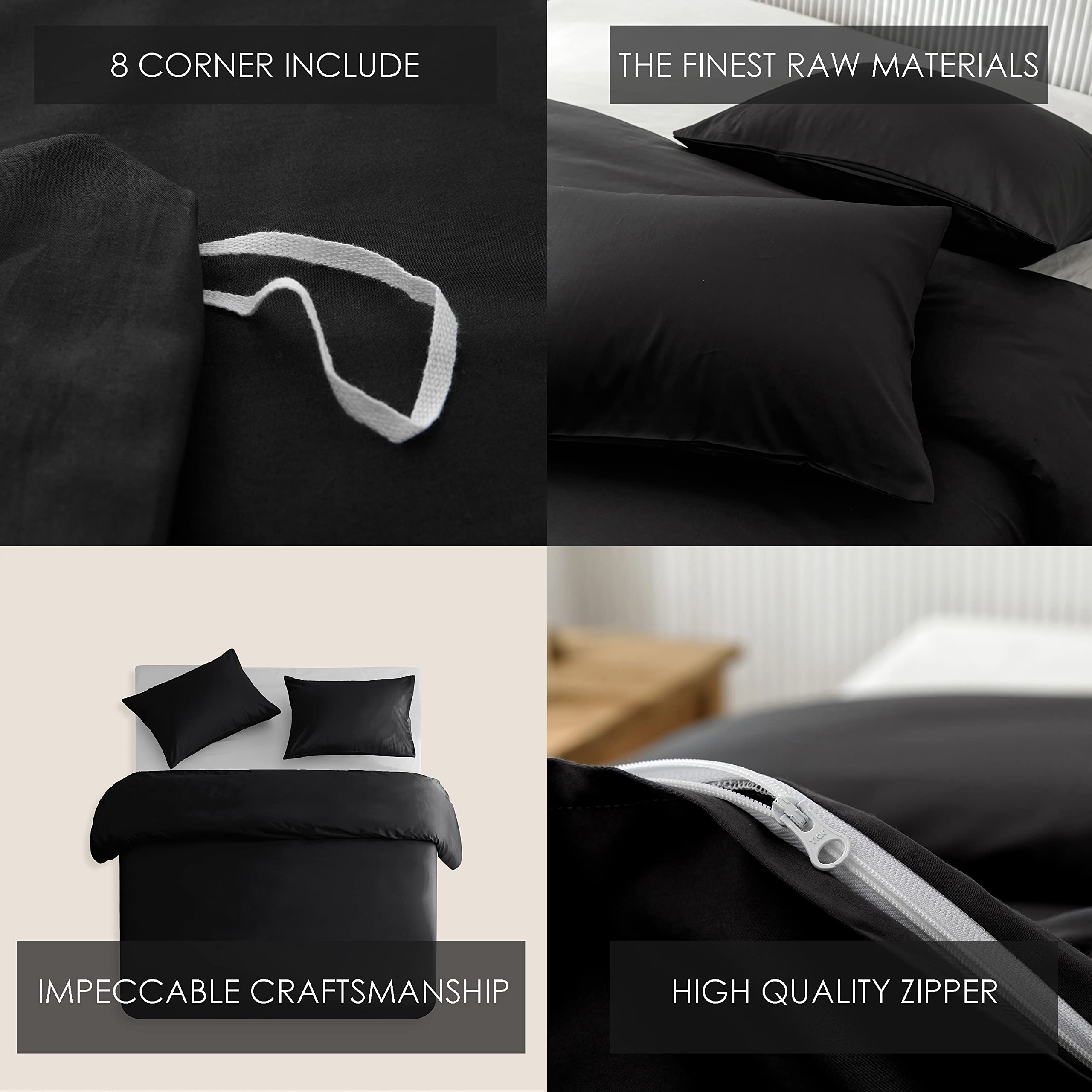 Heimenaogo Egyptian Cotton Duvet Cover Twin/Twin Xl Sateen Weave, Silky Soft And Breathable Bedding Set With Zipper Closure, Lon