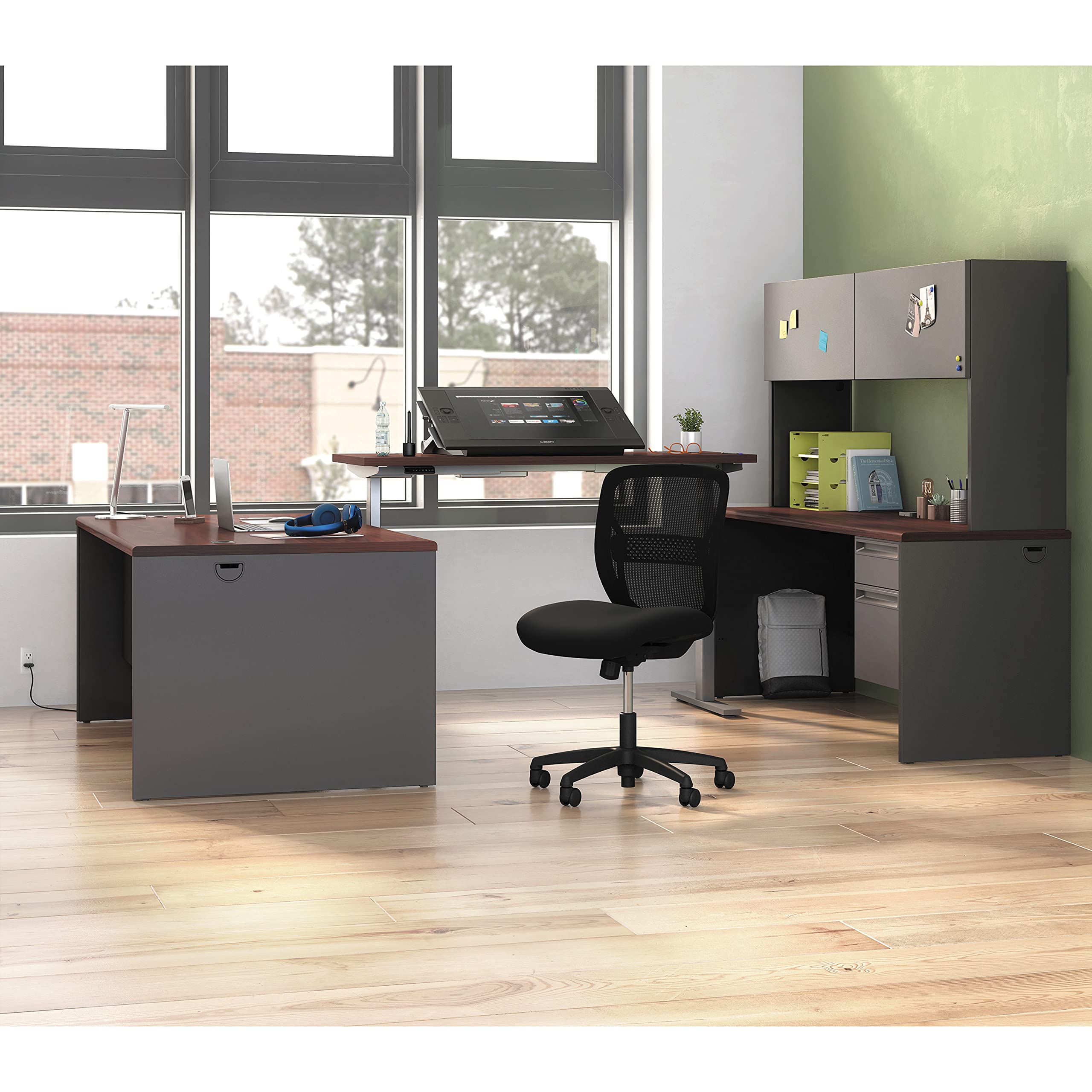 Hon- 38000 Series Single Pedestal Desk For "L" Workstation ,72X36 ,S/Pd ,Rt ,My/Ccl (Pack Of 2