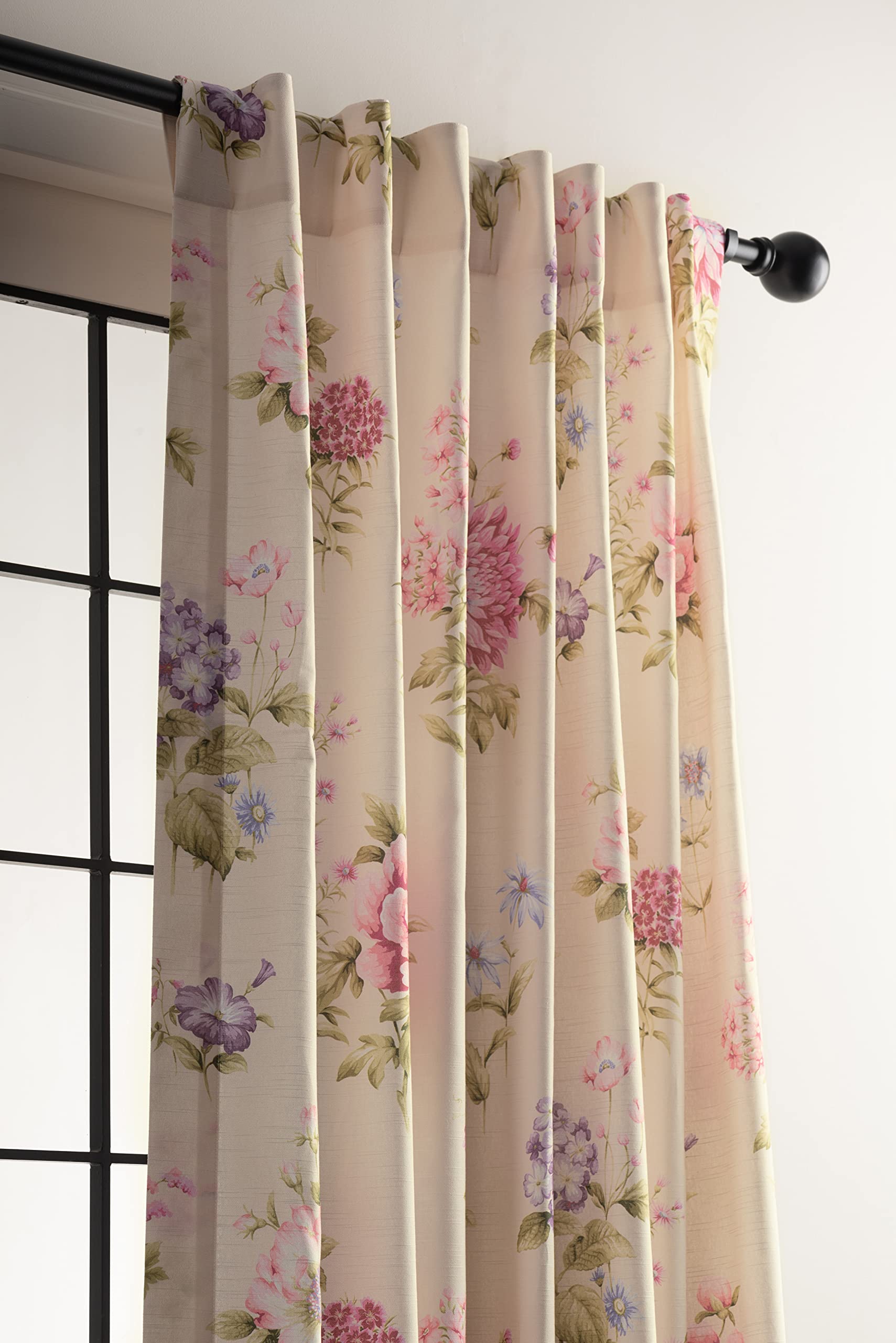 Maison D' Hermine Curtain 100% Cotton 50''X96'' Curtains 1 Panel Easy Hanging With A Rod Pocket & Loop For Kitchen, Bedrooms & O