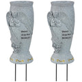 XONOR Cemetery Vase, Memorial Grave Vase with Ground Spikes, Angel Vases for Fresh/Artificial Flowers, Grave Flowers Holder for 