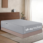 Elegant Comfort 1500 Premium Hotel Quality 18-24 Inches Deep - Extra Deep Pocket Single Fitted Sheet For High Mattress, Luxury And Softest, Smart Pocket - Wrinkle Free, King, Silver