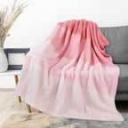 PAVILIA 60x80 Inches Gradient Pink Fluffy Sherpa Throw Blanket | Soft, Cozy Faux Fur Decorative Accent for Couch & Bed