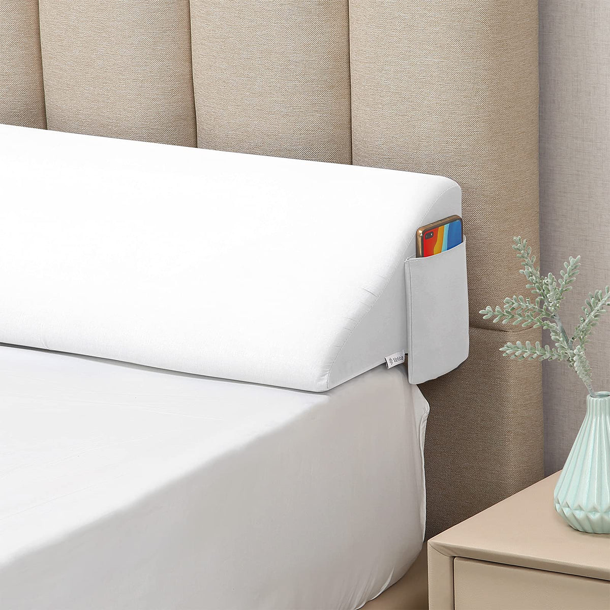 Vekkia Cal King Size Bed Wedge Pillow Gap Filler/Headboard Pillow/Mattress Wedge Close The Gap (0-6') Between Headboard And Mat
