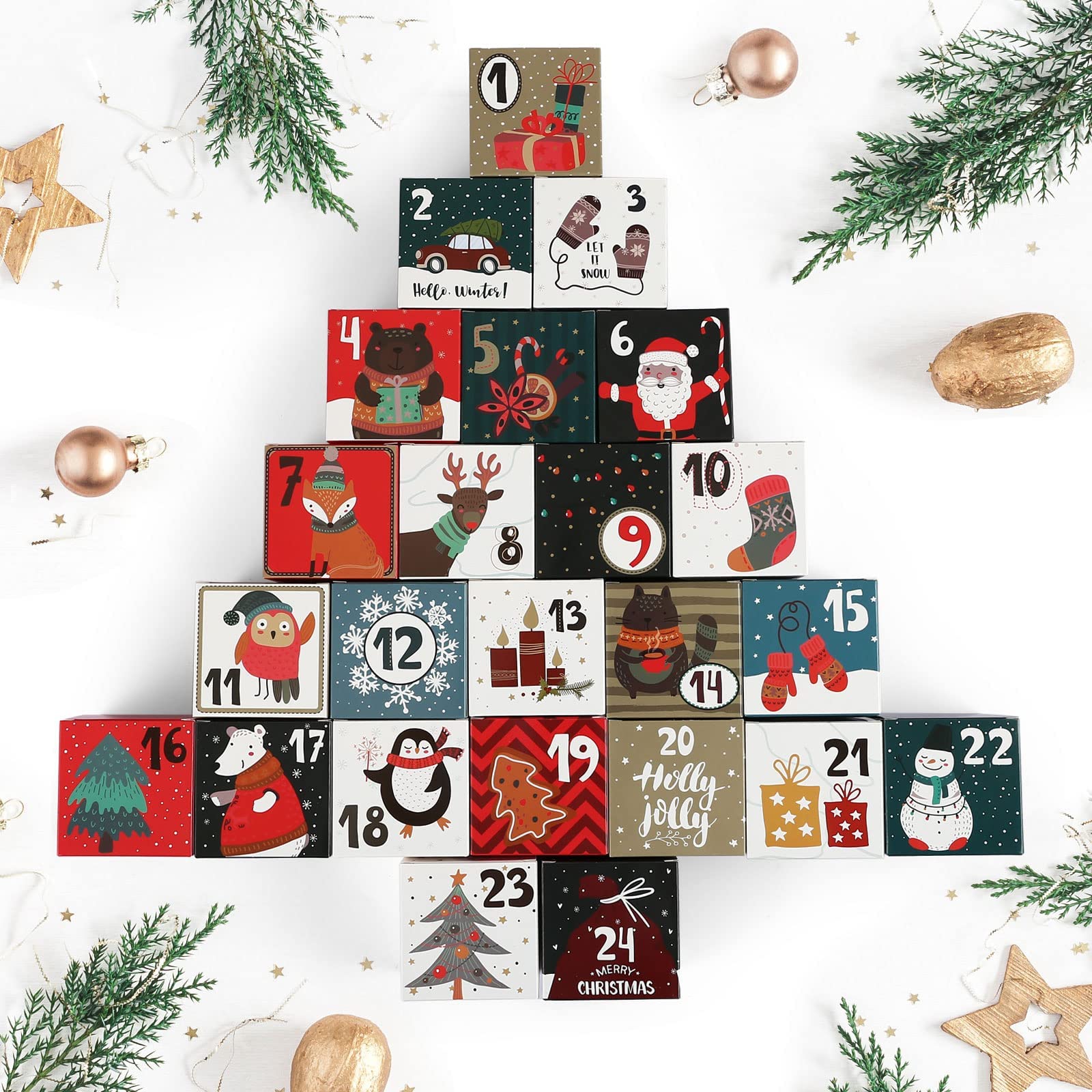 Naler Christmas Advent Calendar Boxes 2024 Countdown To Christmas Empty Gift Boxes To Fill For Christmas Party Favor Holiday Dec