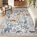 OJIA Jungle 8x10 Area Rugs for Living Room Bedroom Large Washable Rugs, Thin Modern Nursery Rug Non-Shedding Kids Playroom Rug S