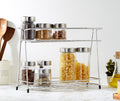 Amazon Brand  Solimo TwoTier Countertop Kitchen Rack, Stainless Steel (36 Cm X 29 Cm X 16 Cm), Tiered Shelf