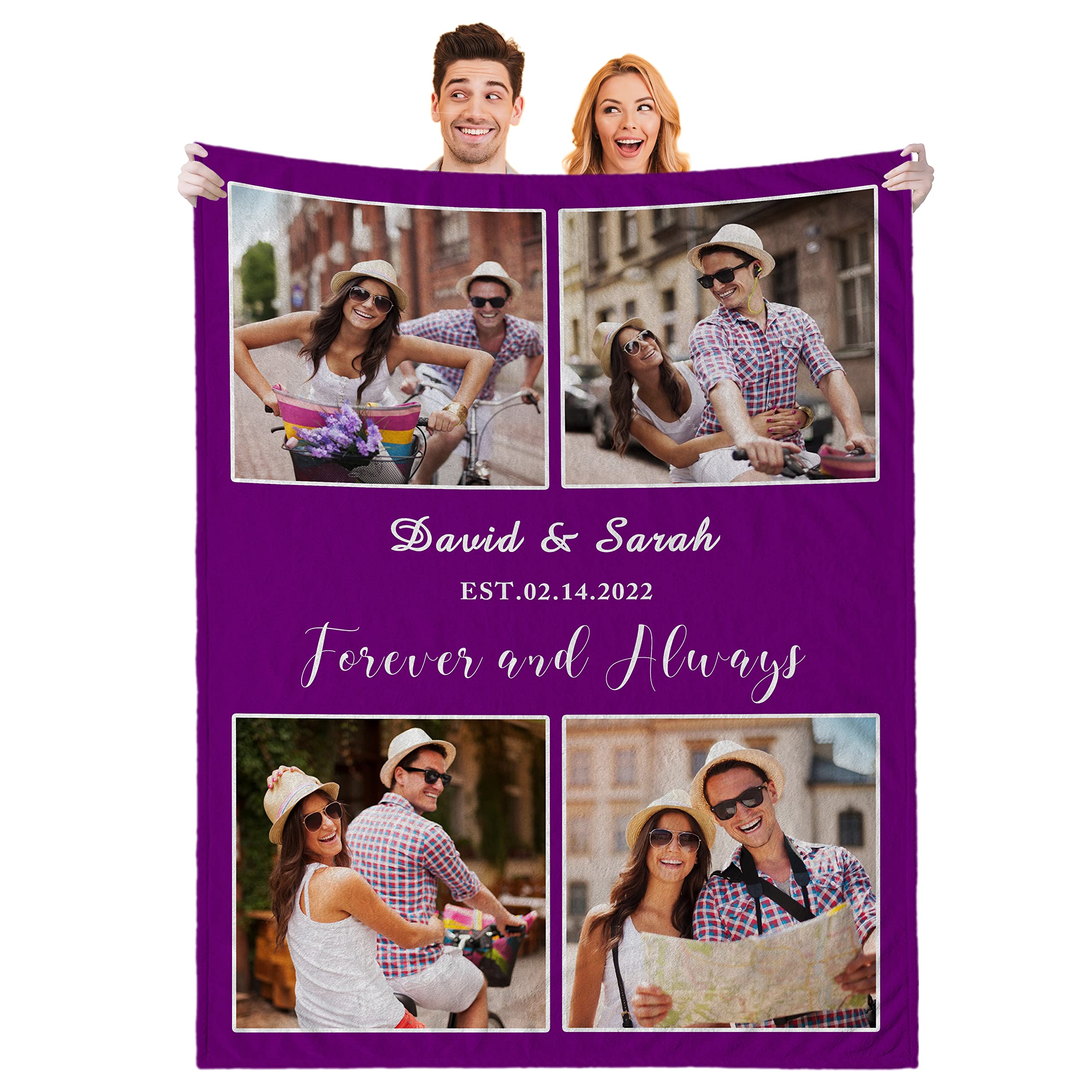 Lcyawer Custom Blanket With Photos, Couples Gifts, Personalized Blankets With Pictures, Personalized Photo Blankets For Couples,
