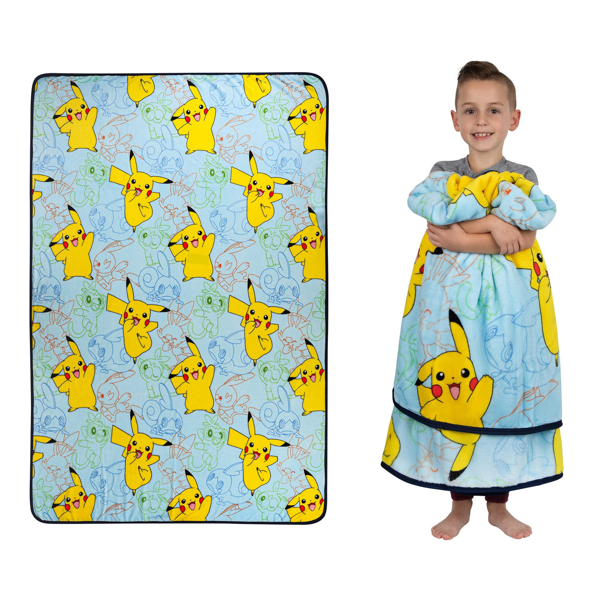 Franco Kids Bedding Super Soft Plush Throw Blanket, 62 In X 90 In, Pokemon