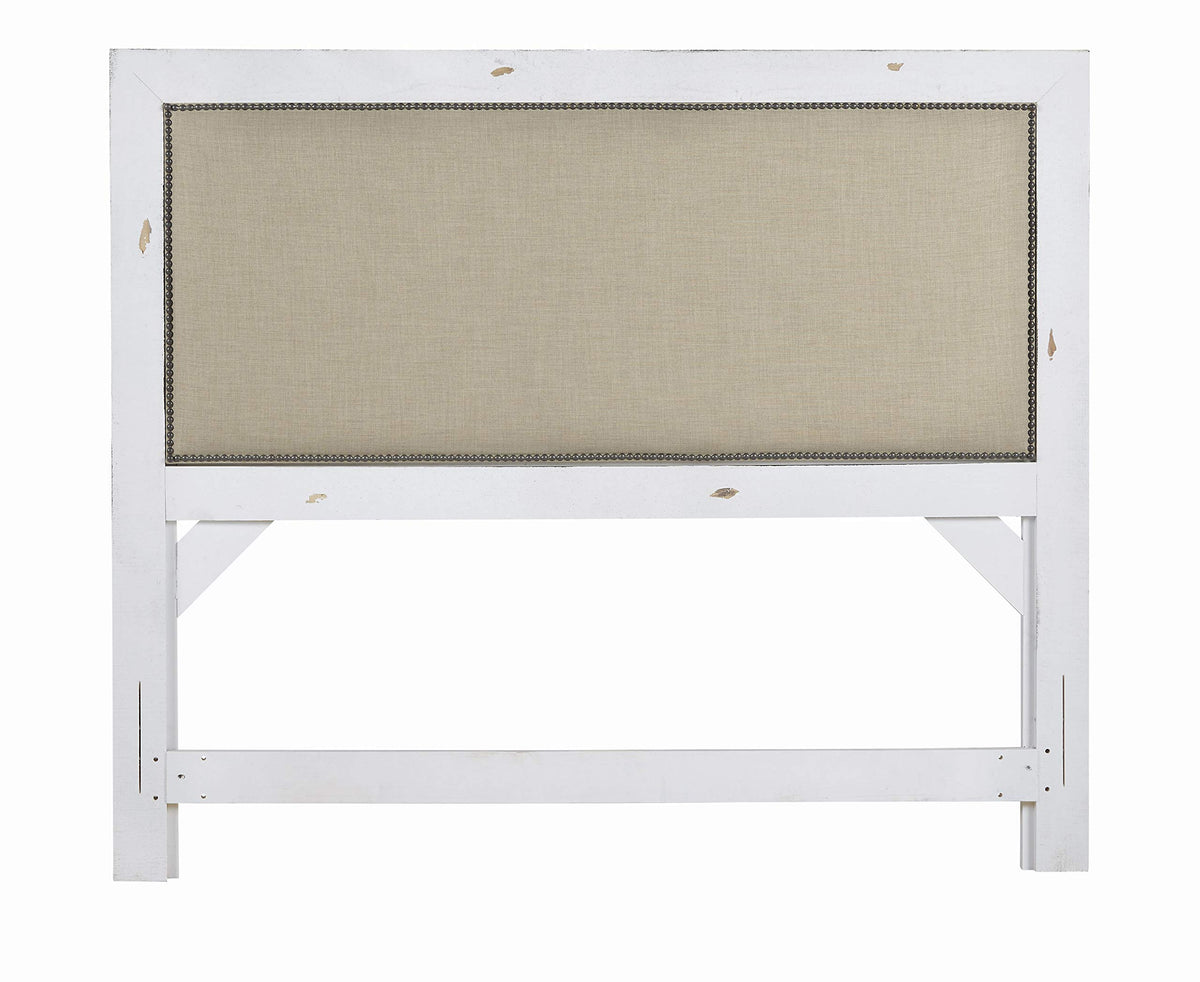 Progressive Furniture Willow King Upholstered Headboard, 82&quot; X 4&quot; X 55&quot;, Distressed Pine