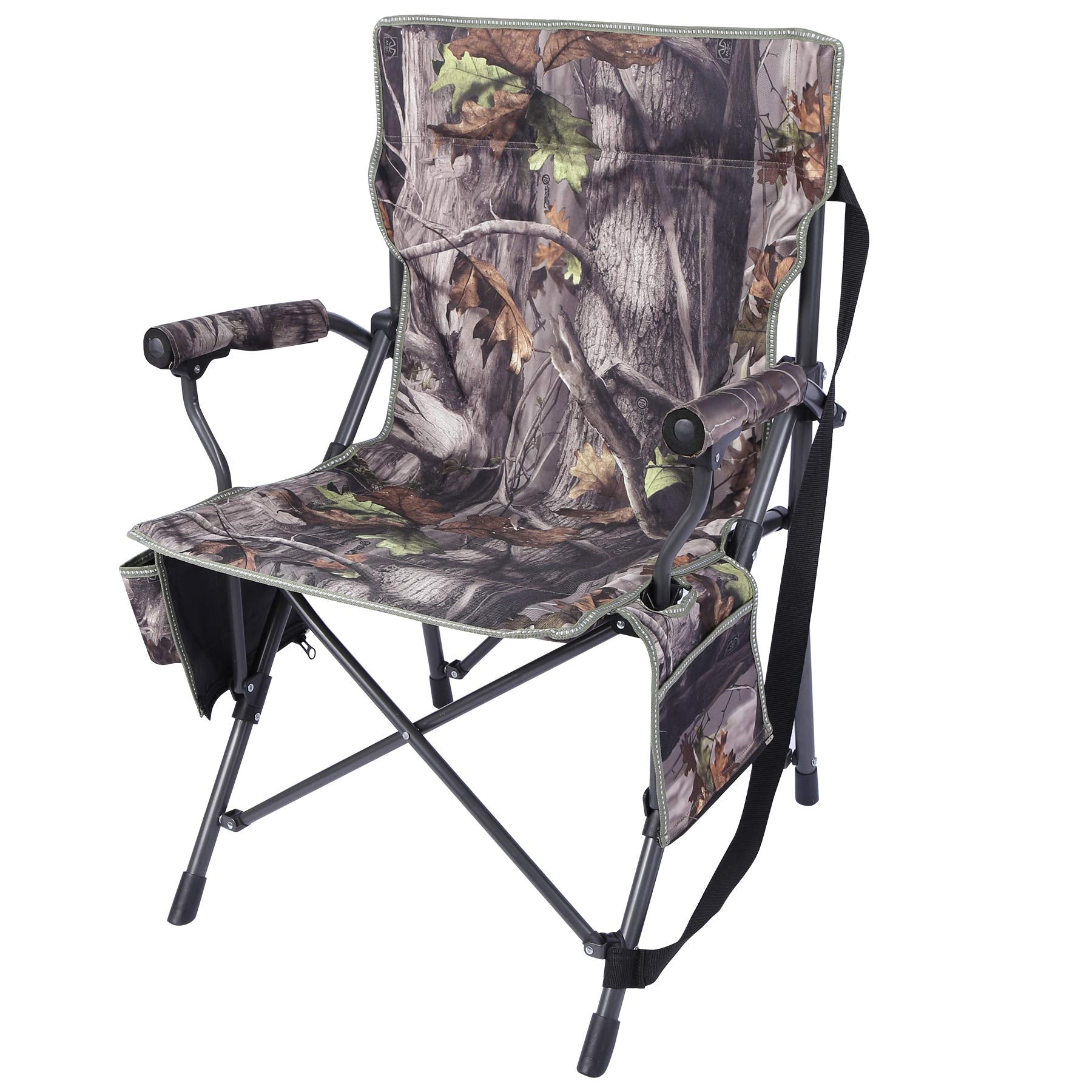 REDCAMP Oversized Hunting Chairs for Blinds, Portable Folding Camo Camping Chairs for Adults Hunting Seats with Hard Arms for Ou