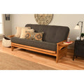 Kodiak Furniture Phoenix Full Size Futon in Butternut Finish, Linen Charcoal