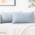 Mixhug Decorative Boucle Throw Pillow Covers, Light Blue, 20 X 20 Inches, Pack Of 2 - Textured Boho Pillow Covers For Couch And