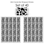 Big Dot Of Happiness Cow Print - Mini Candy Bar Wrapper Stickers - Farm Animal Party Small Favors - 40 Count