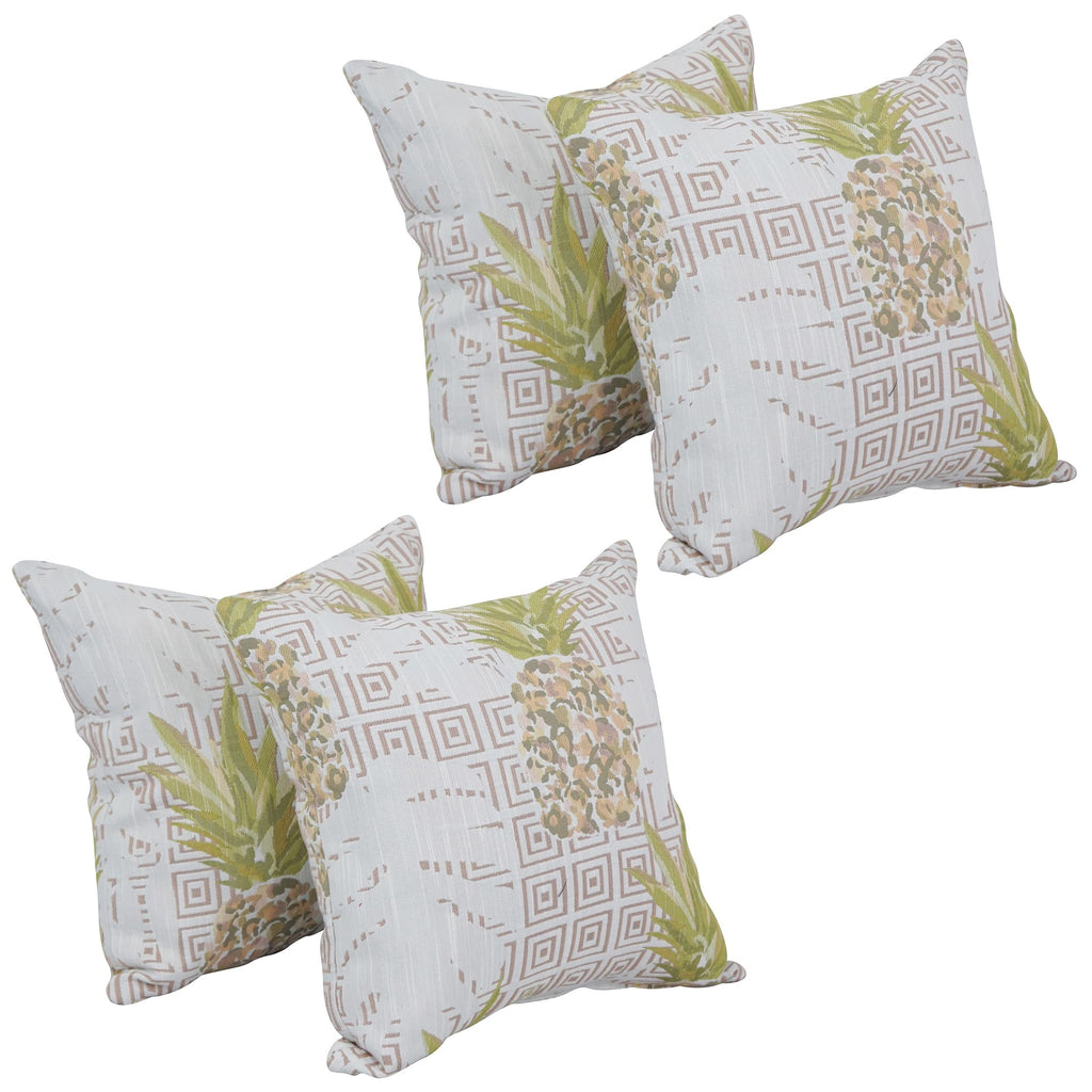 Blazing Needles Square Polyester Jacquard Throw Pillows, 17", Zeena Blush 4 Count