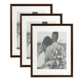 Kate and Laurel Adlynn Rectangle Picture Frame Set of 3, 14 x 18 matted to 11 x 14, Bronze, Vintage Three-Piece Frame Set for Ga