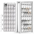WVM Over the Door Shoe Organizer with 35 Breathable Mesh Pockets, Hanging Shoe Organizer for Door with 4 Metal Hooks, Large Capa