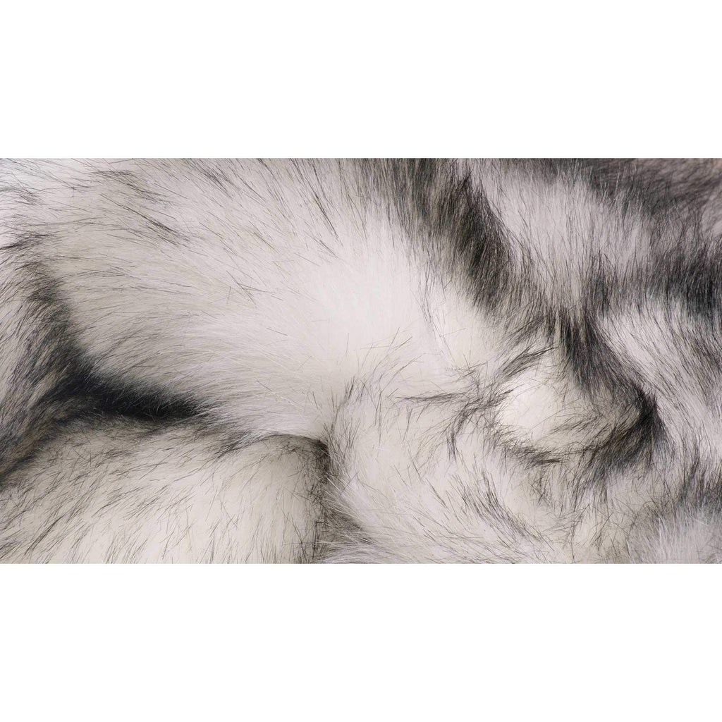 HomeRoots 3' X 5' Gradient Gray Rectangular Faux Fur Area Rug