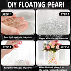 Rose Gold White Floating Pearls | 150Pcs Rose Gold White Pearls Bead For Centerpieces Vases, No Hole Beads | 8/14/20 Mm Rose Gol
