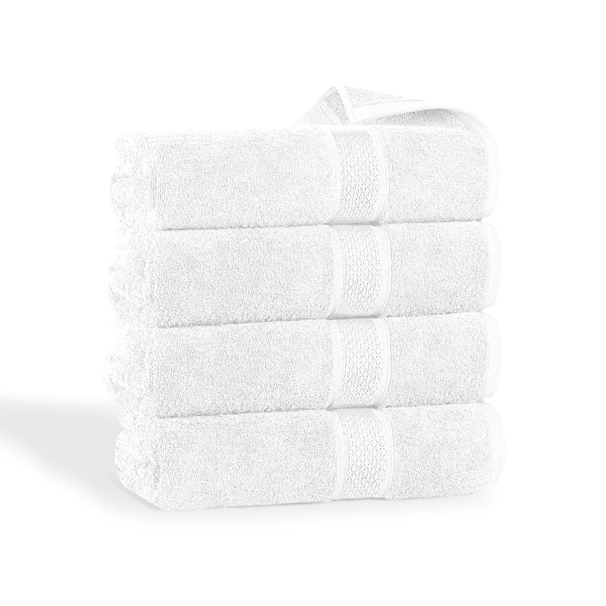 Tee Projekt 100% Cotton, Ultra Soft, Quick Dry Bath Towels (70 x 140 cm) (550 GSM, Pack of 4) White